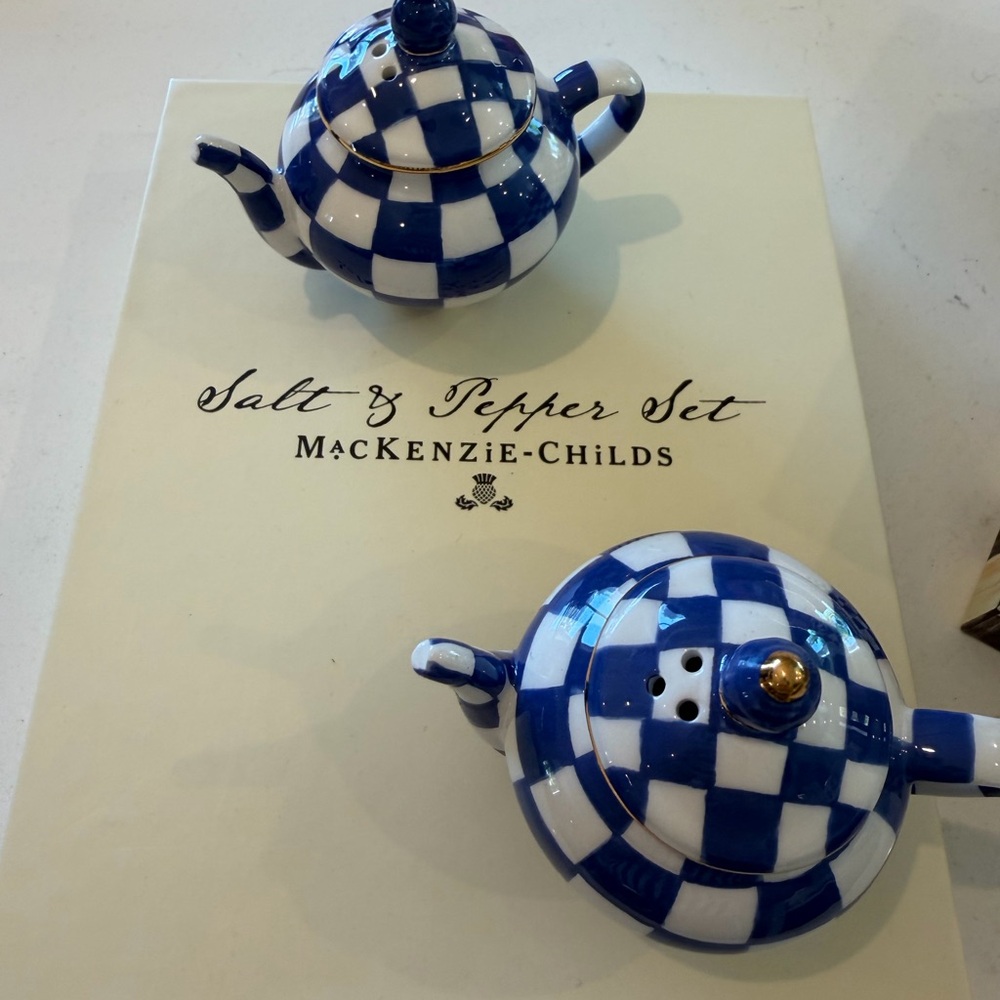 MacKenzie-Childs Elegant Cream Salt & Pepper Set